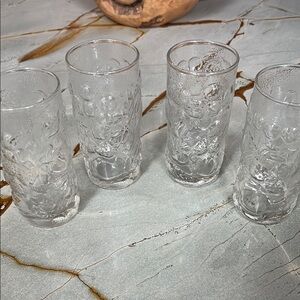 MCM Embossed Glass Tumbler Set